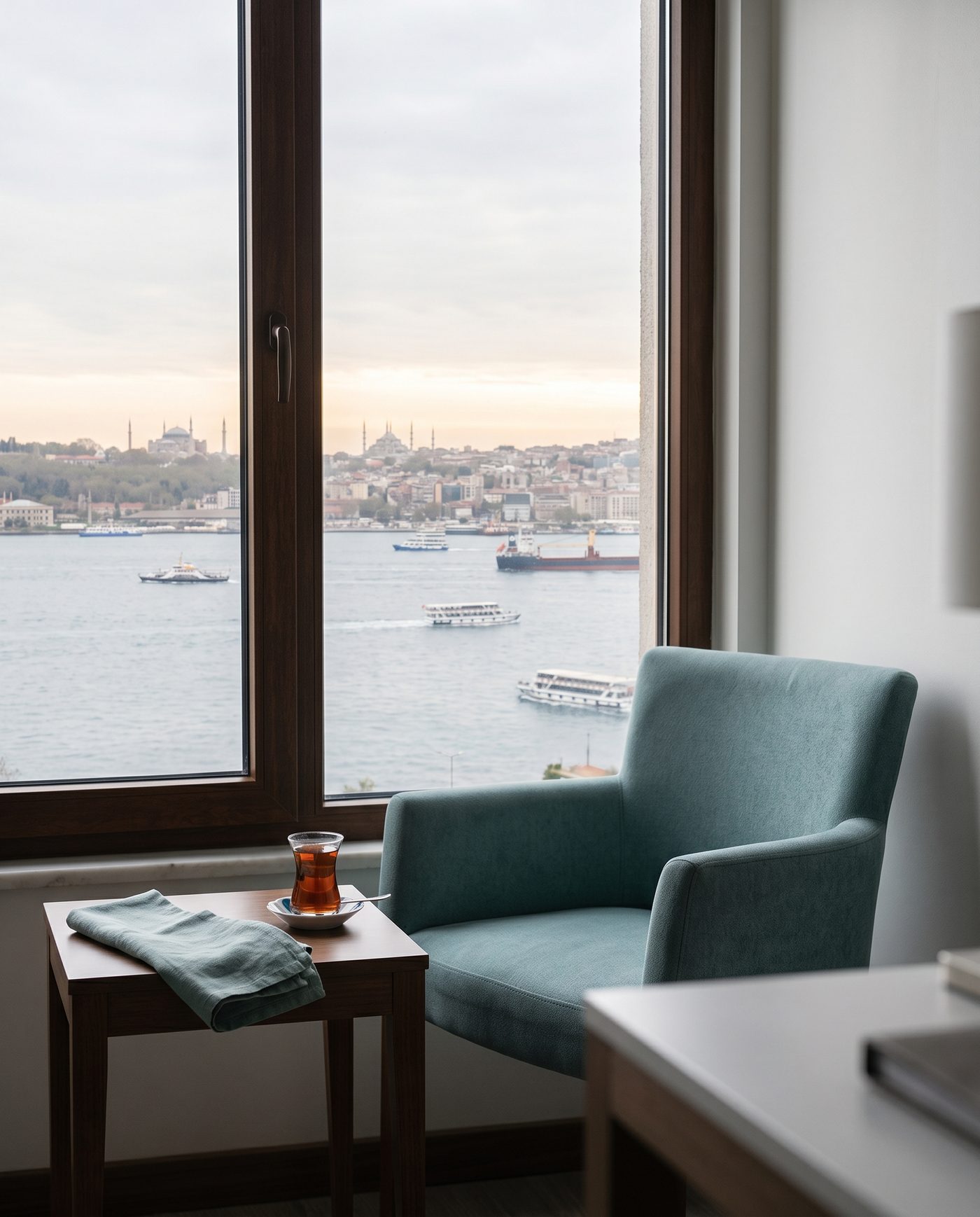 A room with a view over the Bosphorus in Istanbul